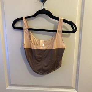 New Forever 21 Nude Mesh Crop Tank